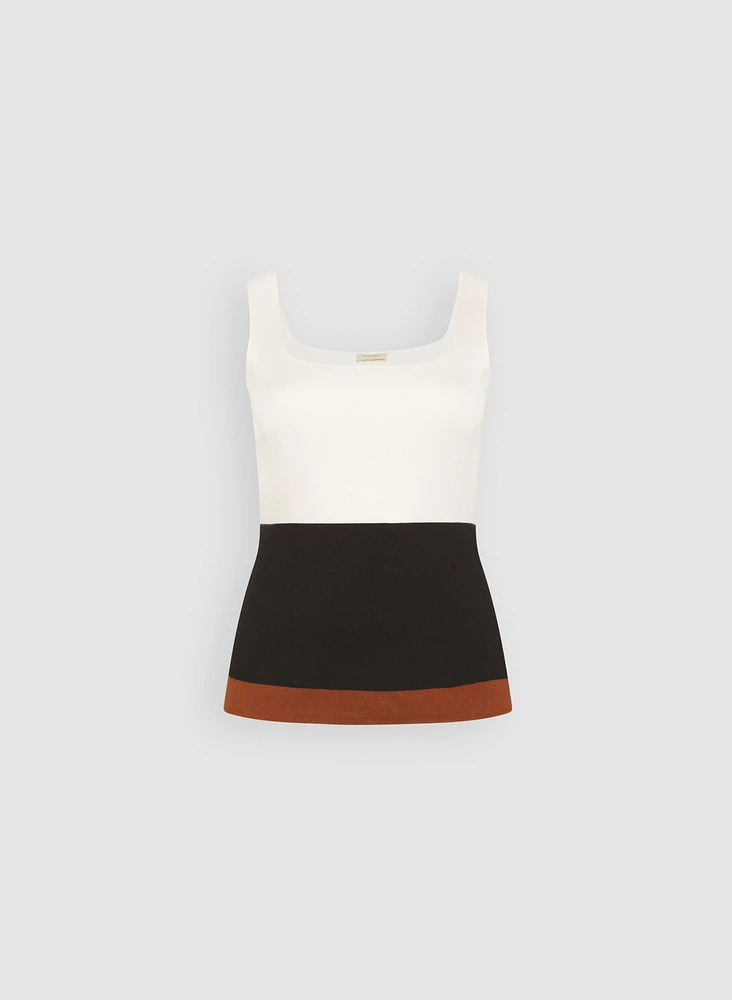 Haut en tricot à blocs de couleur