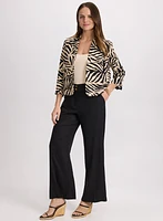 Veste à motif feuilles et pantalon Olivia
