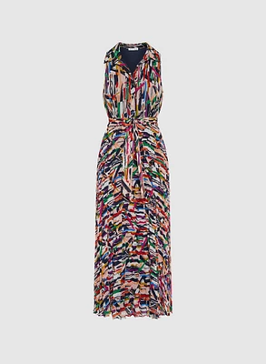 Abstract Plissé Dress