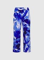 Olivia Leaf Print Wide-Leg Pants