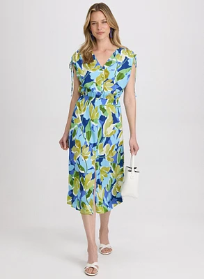 Robe midi à motif floral