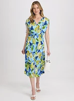Robe midi à motif floral