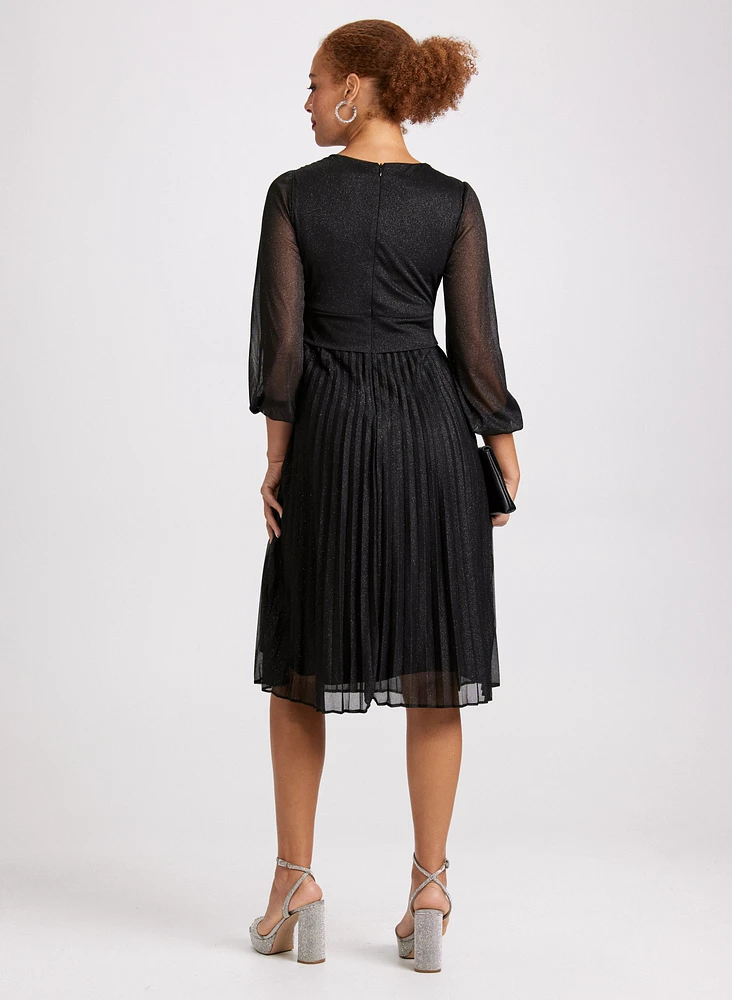 Pleated Chiffon Dress