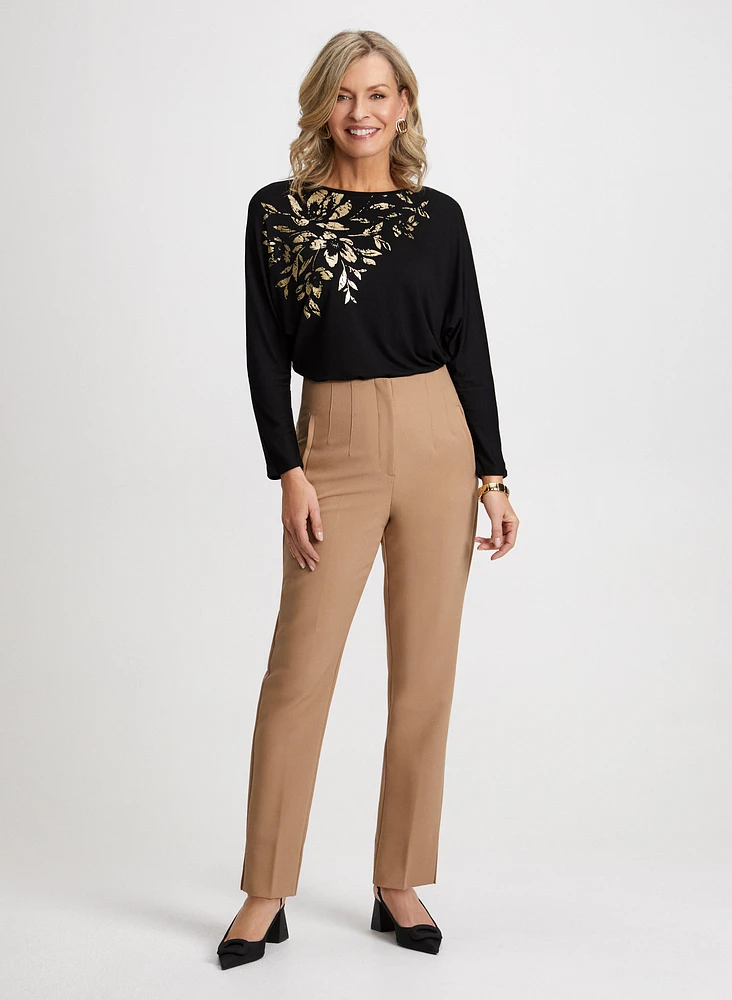 Foil Dolman Top & Slim Leg Pants