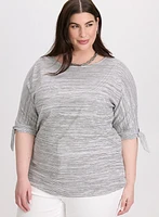 Striped Knot Sleeve T-Shirt