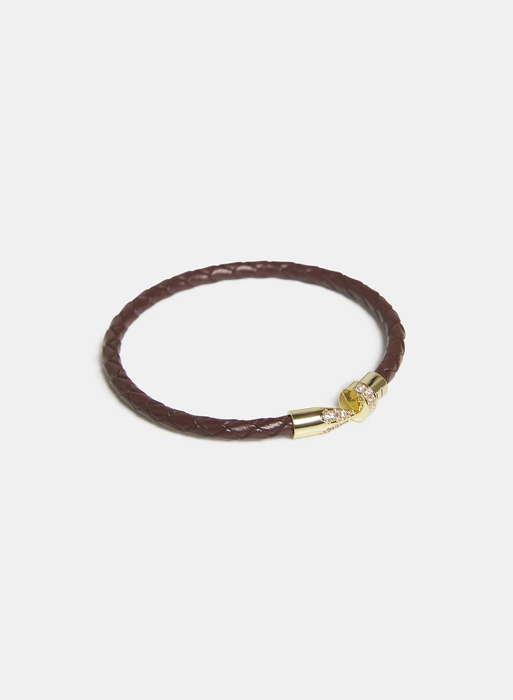 Bracelet tressé en cuir végane