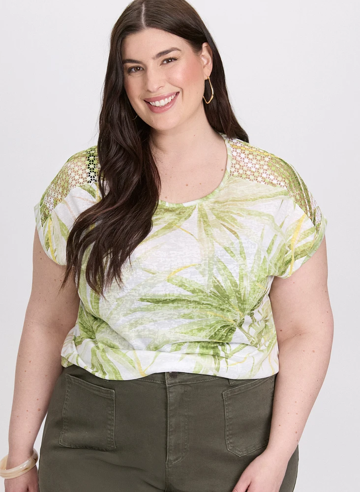 T-shirt à motif tropical