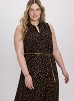 Robe à pois ceinture en chaine