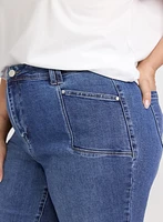 Patch Pocket Straight-Leg Jeans