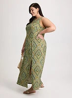 Robe paisley à fente avant