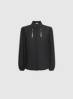 Blouse à pampilles métalliques