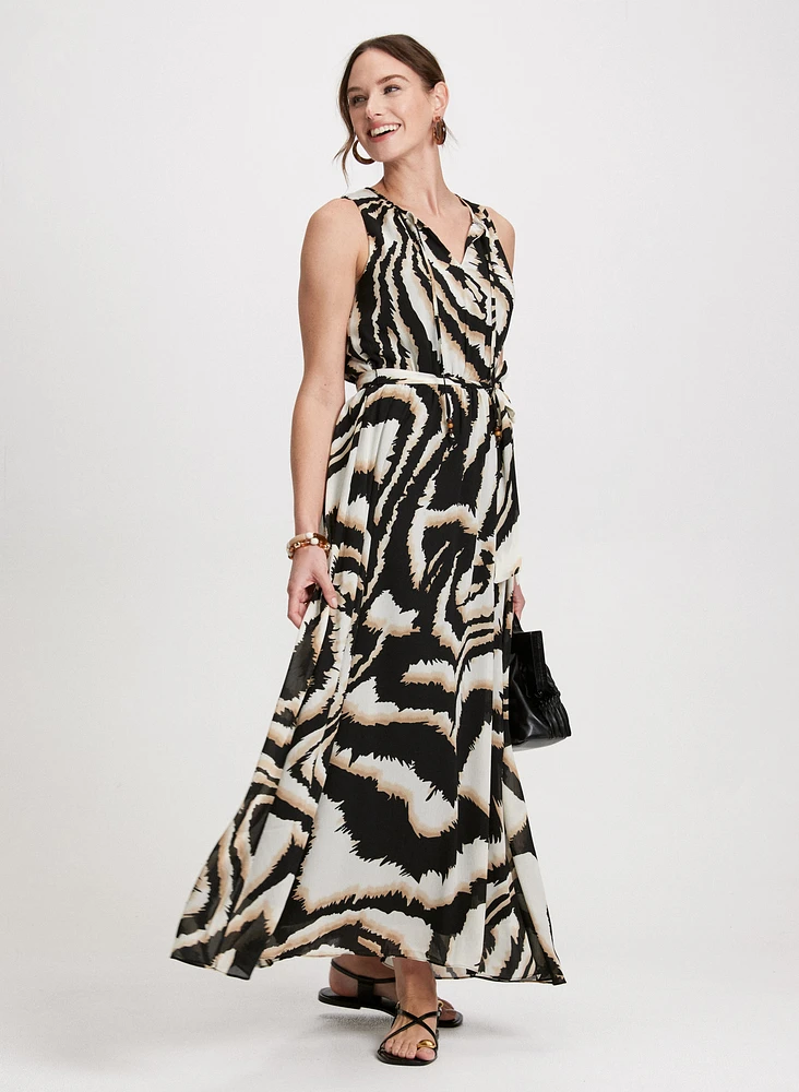 Robe maxi à imprimé zèbre