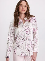 Blouse florale à col chemisier