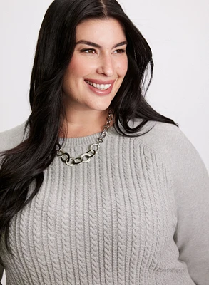 Cable Knit Tunic Sweater