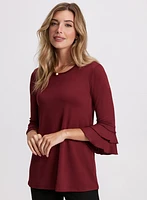 Ruffled 3/4 Sleeve Top