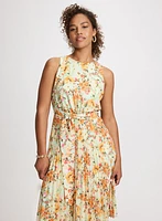 Floral Print Plisse Dress