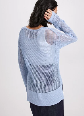 Glitter Knit Open Weave Sweater