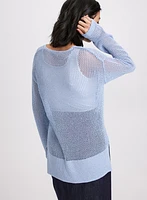 Glitter Knit Open Weave Sweater