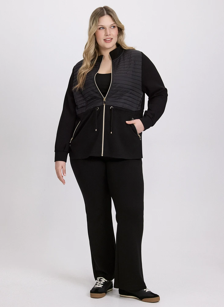Zip-Up Puffer Front Top