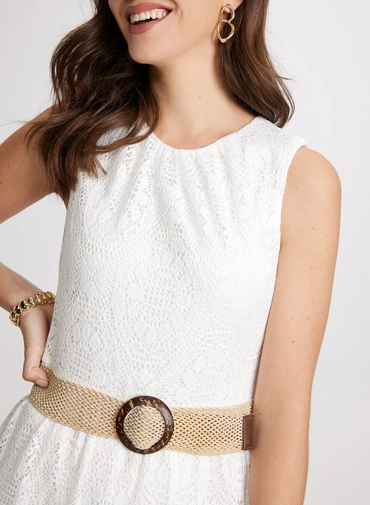 Robe crochetée à ceinture