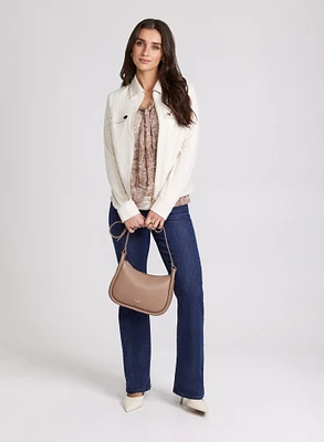 Faux-Suede Jacket & Flare Leg Jeans