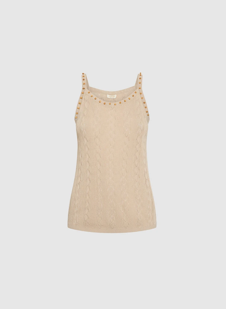 Beaded Sleeveless Sweater