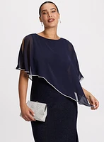 Asymmetric Poncho-Effect Maxi Dress