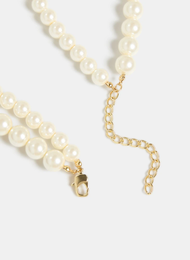 Double Pearl Necklace