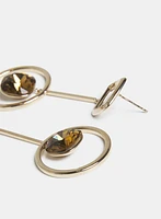 Faceted Stone Drop Earrings
