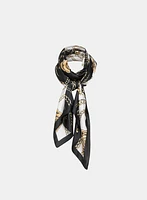 Chain & Floral Print Scarf