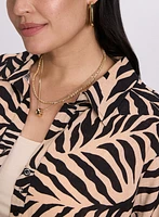 Blouse à motif de feuilles