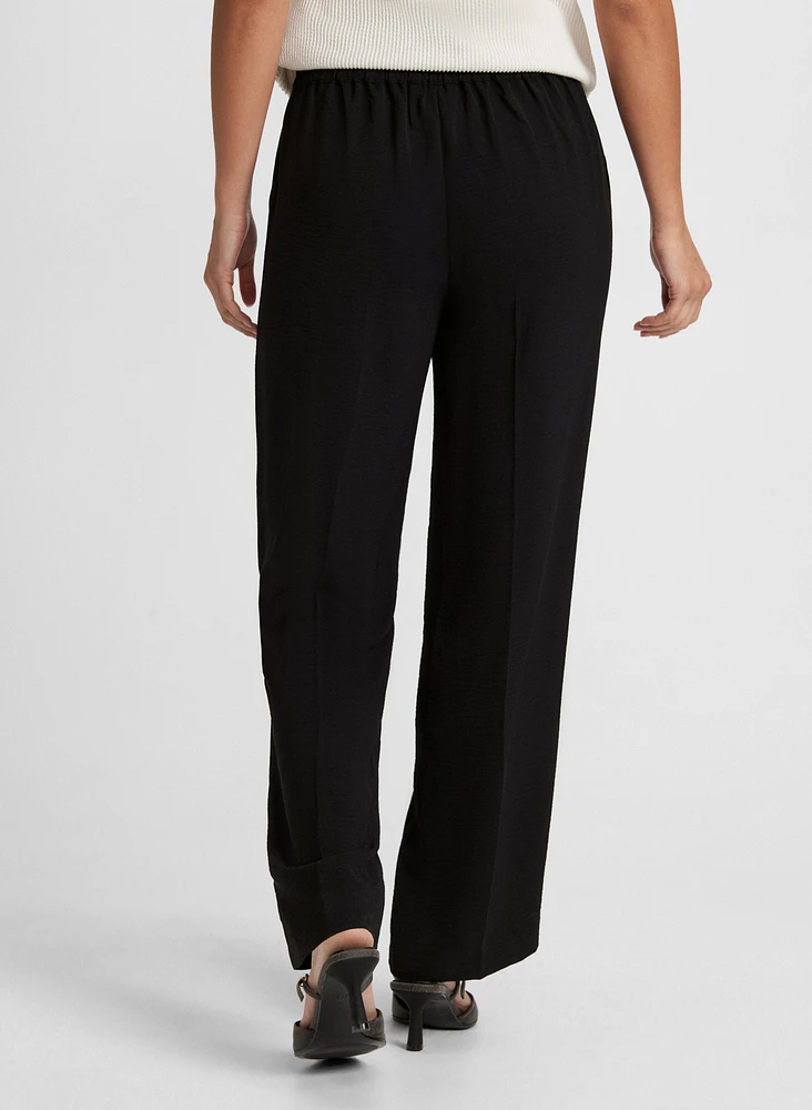 Wide-Leg Crepe Pants