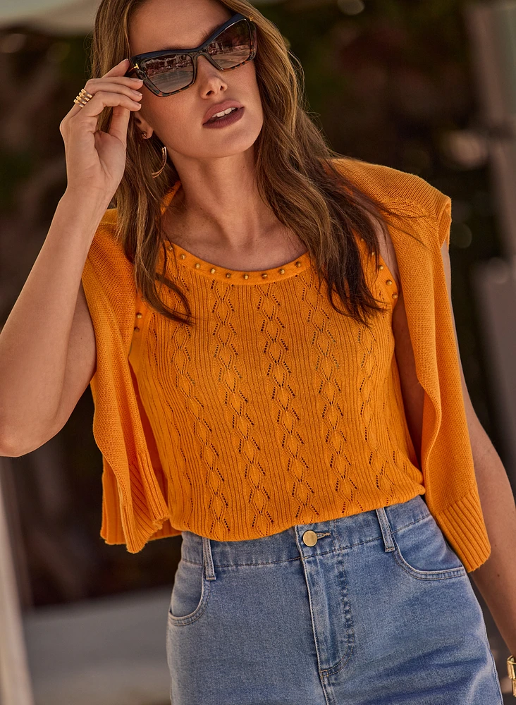Pull sans manches à billes