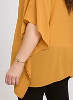 Ring Detail Chiffon Blouse