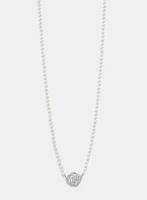 Rose Pendant Pearl Necklace