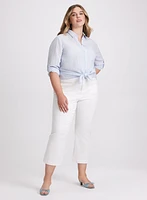 Straight-Leg Denim Capris