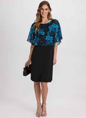 Robe à superposition en chiffon floral