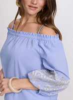 Embroidered Off-Shoulder Blouse