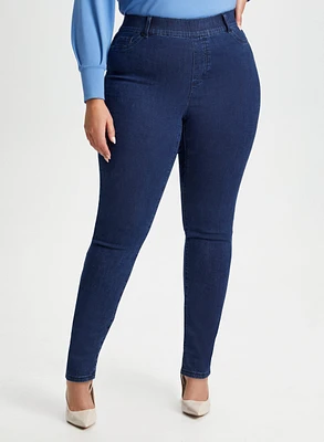 Straight Leg Pull-On Jeans