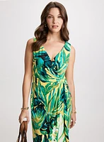 Robe maxi à imprimé tropical
