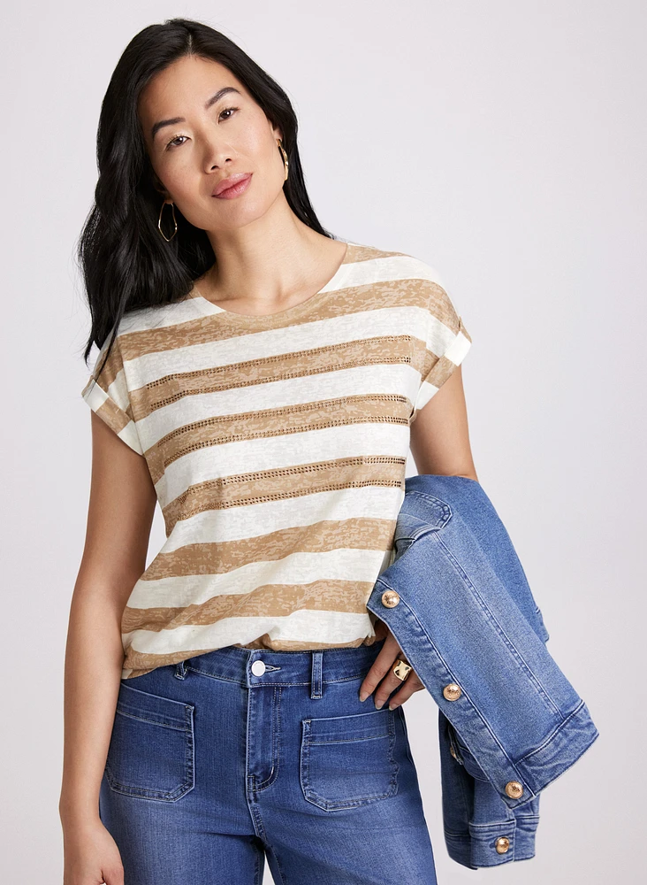 Striped Burnout T-Shirt