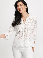 Blouse boutonnée à oeillets