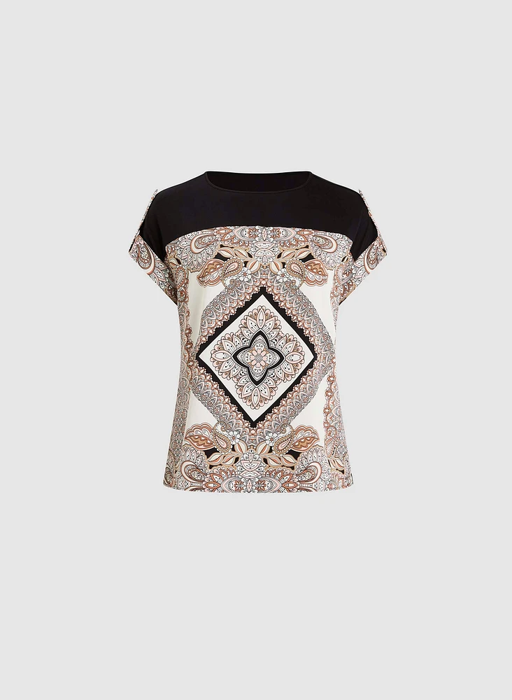 Diamond Print Drop Shoulder Top