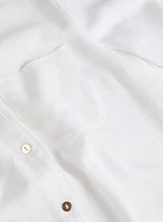 Linen-Blend Roll-Up Sleeve Blouse