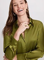 High-Low Satin Blouse