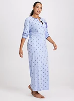 Abstract Print Long Nightgown