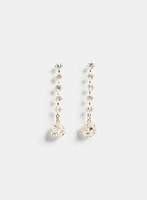 Cubic Zirconia Crystal Ball Drop Earrings