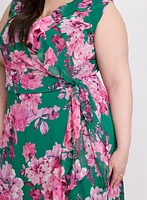 Robe florale à volants en cascade