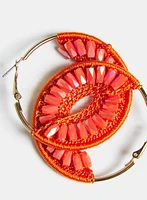 Bead & Knit Hoop Earrings