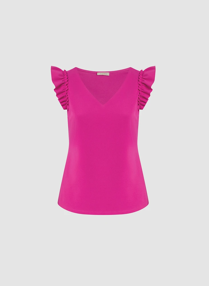 Ruffle Cap Sleeve Top
